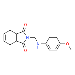 ChemSpider 2D Image | 2-[(4-Methoxy-phenylamino)-methyl]-3a,4,7,7a-tetrahydro-isoindole-1,3-dione | C16H18N2O3