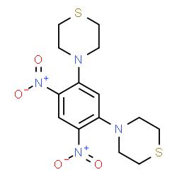 ChemSpider 2D Image | 4,4'-(4,6-Dinitro-1,3-phenylene)dithiomorpholine | C14H18N4O4S2