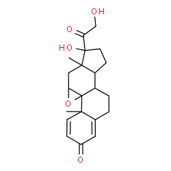 ChemSpider 2D Image | 17,21-Dihydroxy-9,11-epoxypregna-1,4-diene-3,20-dione | C21H26O5