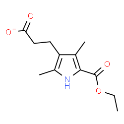 ChemSpider 2D Image | 3-[5-(Ethoxycarbonyl)-2,4-dimethyl-1H-pyrrol-3-yl]propanoate | C12H16NO4