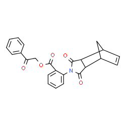 ChemSpider 2D Image | 2-Oxo-2-phenylethyl 2-(3,5-dioxo-4-azatricyclo[5.2.1.0~2,6~]dec-8-en-4-yl)benzoate | C24H19NO5