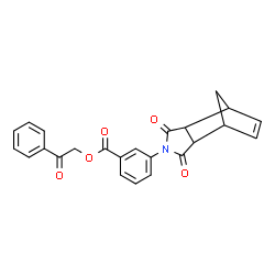 ChemSpider 2D Image | 2-Oxo-2-phenylethyl 3-(3,5-dioxo-4-azatricyclo[5.2.1.0~2,6~]dec-8-en-4-yl)benzoate | C24H19NO5
