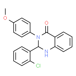 ChemSpider 2D Image | 2-(2-Chlorophenyl)-3-(4-methoxyphenyl)-2,3-dihydro-4(1H)-quinazolinone | C21H17ClN2O2