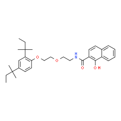 ChemSpider 2D Image | N-(2-{2-[2,4-Bis(2-methyl-2-butanyl)phenoxy]ethoxy}ethyl)-1-hydroxy-2-naphthamide | C31H41NO4