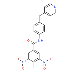 ChemSpider 2D Image | 4-Methyl-3,5-dinitro-N-[4-(4-pyridinylmethyl)phenyl]benzamide | C20H16N4O5