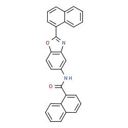 ChemSpider 2D Image | N-[2-(1-Naphthyl)-1,3-benzoxazol-5-yl]-1-naphthamide | C28H18N2O2