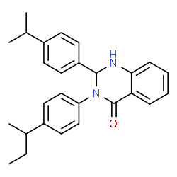 ChemSpider 2D Image | 3-(4-sec-Butylphenyl)-2-(4-isopropylphenyl)-2,3-dihydro-4(1H)-quinazolinone | C27H30N2O
