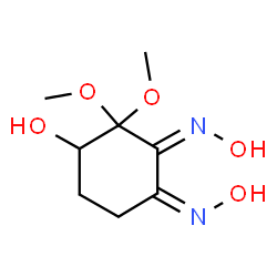 ChemSpider 2D Image | (3E,4Z)-3,4-Bis(hydroxyimino)-2,2-dimethoxycyclohexanol | C8H14N2O5