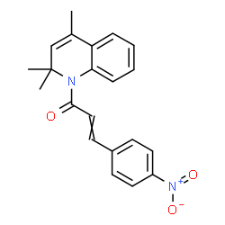 ChemSpider 2D Image | 3-(4-Nitro-phenyl)-1-(2,2,4-trimethyl-2H-quinolin-1-yl)-propenone | C21H20N2O3