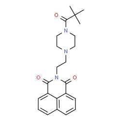 ChemSpider 2D Image | 2-{2-[4-(2,2-Dimethylpropanoyl)-1-piperazinyl]ethyl}-1H-benzo[de]isoquinoline-1,3(2H)-dione | C23H27N3O3