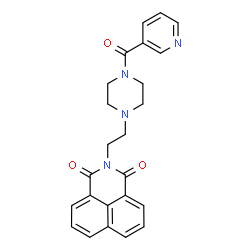 ChemSpider 2D Image | 2-{2-[4-(3-Pyridinylcarbonyl)-1-piperazinyl]ethyl}-1H-benzo[de]isoquinoline-1,3(2H)-dione | C24H22N4O3