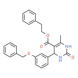 ChemSpider 2D Image | 2-Phenylethyl 4-[3-(benzyloxy)phenyl]-6-methyl-2-oxo-1,2,3,4-tetrahydro-5-pyrimidinecarboxylate | C27H26N2O4