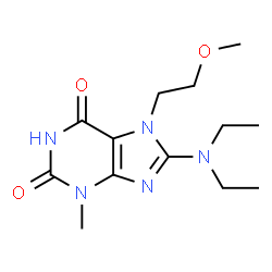 ChemSpider 2D Image | 8-(Diethylamino)-7-(2-methoxyethyl)-3-methyl-3,7-dihydro-1H-purine-2,6-dione | C13H21N5O3