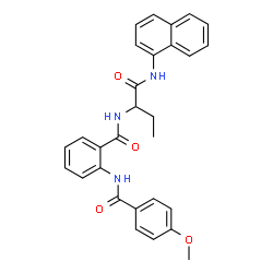 ChemSpider 2D Image | 2-[(4-Methoxybenzoyl)amino]-N-[1-(1-naphthylamino)-1-oxo-2-butanyl]benzamide | C29H27N3O4