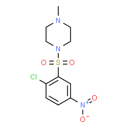 ChemSpider 2D Image | 1-[(2-Chloro-5-nitrophenyl)sulfonyl]-4-methylpiperazine | C11H14ClN3O4S
