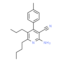 ChemSpider 2D Image | 2-Amino-6-butyl-4-(4-methylphenyl)-5-propylnicotinonitrile | C20H25N3