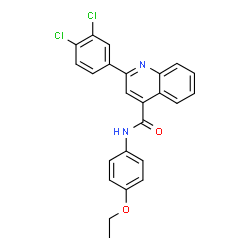 ChemSpider 2D Image | 2-(3,4-Dichlorophenyl)-N-(4-ethoxyphenyl)-4-quinolinecarboxamide | C24H18Cl2N2O2