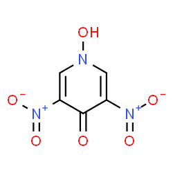 ChemSpider 2D Image | 1-Hydroxy-3,5-dinitro-4(1H)-pyridinone | C5H3N3O6