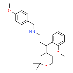 ChemSpider 2D Image | 3-(2,2-Dimethyltetrahydro-2H-pyran-4-yl)-N-(4-methoxybenzyl)-3-(2-methoxyphenyl)-1-propanamine | C25H35NO3