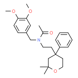 ChemSpider 2D Image | N-(3,4-Dimethoxybenzyl)-N-[2-(2,2-dimethyl-4-phenyltetrahydro-2H-pyran-4-yl)ethyl]acetamide | C26H35NO4