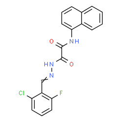 ChemSpider 2D Image | 2-[2-(2-Chloro-6-fluorobenzylidene)hydrazino]-N-(1-naphthyl)-2-oxoacetamide | C19H13ClFN3O2