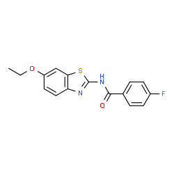 ChemSpider 2D Image | N-(6-Ethoxy-1,3-benzothiazol-2-yl)-4-fluorobenzamide | C16H13FN2O2S