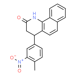 ChemSpider 2D Image | 4-(4-Methyl-3-nitrophenyl)-3,4-dihydrobenzo[h]quinolin-2(1H)-one | C20H16N2O3