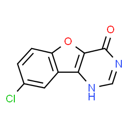 ChemSpider 2D Image | 8-Chloro[1]benzofuro[3,2-d]pyrimidin-4(1H)-one | C10H5ClN2O2