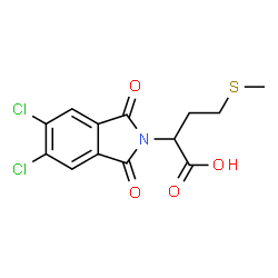 ChemSpider 2D Image | 2-(5,6-dichloro-1,3-dioxoisoindol-2-yl)-4-(methylsulfanyl)butanoic acid | C13H11Cl2NO4S