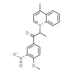 ChemSpider 2D Image | 1-[1-(4-Methoxy-3-nitrophenyl)-1-oxo-2-propanyl]-4-methylquinolinium | C20H19N2O4