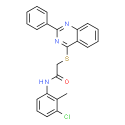 ChemSpider 2D Image | N-(3-Chloro-2-methylphenyl)-2-((2-phenylquinazolin-4-yl)thio)acetamide | C23H18ClN3OS