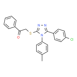 ChemSpider 2D Image | 2-{[5-(4-Chlorophenyl)-4-(4-methylphenyl)-4H-1,2,4-triazol-3-yl]sulfanyl}-1-phenylethanone | C23H18ClN3OS