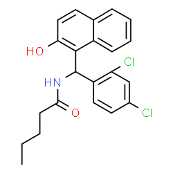 ChemSpider 2D Image | N-[(2,4-Dichlorophenyl)(2-hydroxy-1-naphthyl)methyl]pentanamide | C22H21Cl2NO2
