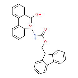ChemSpider 2D Image | 2'-({[(9H-Fluoren-9-ylmethoxy)carbonyl]amino}methyl)-2-biphenylcarboxylic acid | C29H23NO4
