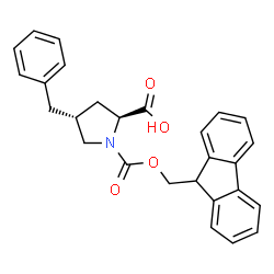 ChemSpider 2D Image | (4R)-4-Benzyl-1-[(9H-fluoren-9-ylmethoxy)carbonyl]-L-proline | C27H25NO4