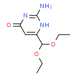 ChemSpider 2D Image | 2-Amino-6-(diethoxymethyl)-4(1H)-pyrimidinone | C9H15N3O3