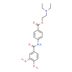 ChemSpider 2D Image | 2-(Diethylamino)ethyl 4-[(3,4-dimethoxybenzoyl)amino]benzoate | C22H28N2O5