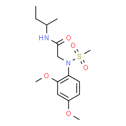 ChemSpider 2D Image | N-sec-Butyl-N~2~-(2,4-dimethoxyphenyl)-N~2~-(methylsulfonyl)glycinamide | C15H24N2O5S