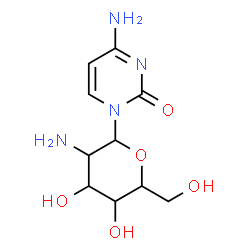 ChemSpider 2D Image | 4-Amino-1-(2-amino-2-deoxyhexopyranosyl)-2(1H)-pyrimidinone | C10H16N4O5