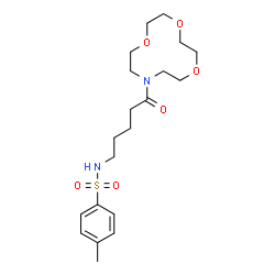 ChemSpider 2D Image | 4-Methyl-N-[5-oxo-5-(1,4,7-trioxa-10-azacyclododecan-10-yl)pentyl]benzenesulfonamide | C20H32N2O6S