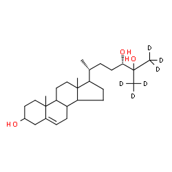 ChemSpider 2D Image | (8xi,9xi,10xi,13xi,14xi,17xi,24S)-(26,26,26,27,27,27-~2~H_6_)Cholest-5-ene-3,24,25-triol | C27H40D6O3