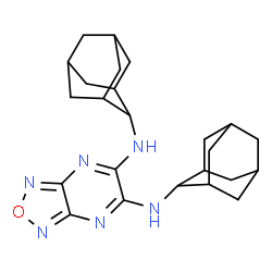 ChemSpider 2D Image | N,N'-Di(adamantan-2-yl)[1,2,5]oxadiazolo[3,4-b]pyrazine-5,6-diamine | C24H32N6O