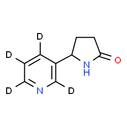 ChemSpider 2D Image | 5-[(~2~H_4_)-3-Pyridinyl]-2-pyrrolidinone | C9H6D4N2O