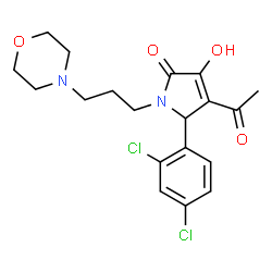ChemSpider 2D Image | 4-Acetyl-5-(2,4-dichlorophenyl)-3-hydroxy-1-[3-(4-morpholinyl)propyl]-1,5-dihydro-2H-pyrrol-2-one | C19H22Cl2N2O4