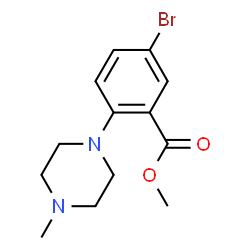 ChemSpider 2D Image | Methyl 5-bromo-2-(4-methyl-1-piperazinyl)benzoate | C13H17BrN2O2