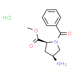 ChemSpider 2D Image | Methyl (4S)-4-amino-1-benzoyl-L-prolinate hydrochloride (1:1) | C13H17ClN2O3