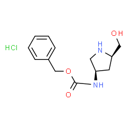 ChemSpider 2D Image | Benzyl ((3R,5R)-rel-5-(hydroxymethyl)pyrrolidin-3-yl)carbamate hydrochloride | C13H19ClN2O3