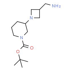 ChemSpider 2D Image | tert-Butyl 3-(3-(aminomethyl)azetidin-1-yl)piperidine-1-carboxylate | C14H27N3O2