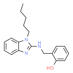 ChemSpider 2D Image | 2-{[(1-Pentyl-1H-benzimidazol-2-yl)amino]methyl}phenol | C19H23N3O