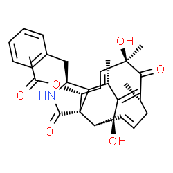 ChemSpider 2D Image | (3S,4S,6S,6aR,7E,10S,12R,13E,15R,15aR)-3-Benzyl-6,12-dihydroxy-4,10,12-trimethyl-5-methylene-1,11-dioxo-2,3,3a,4,5,6,6a,9,10,11,12,15-dodecahydro-1H-cycloundeca[d]isoindol-15-yl acetate | C30H37NO6